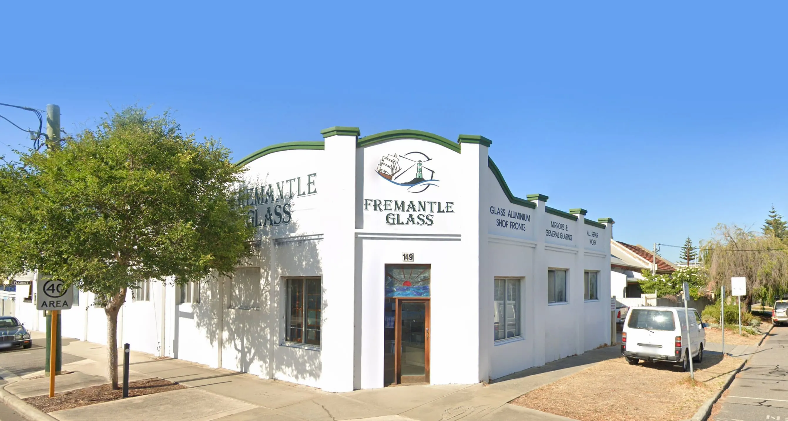 The Fremantle Glass shopfront at 149 South Terrace, Fremantle